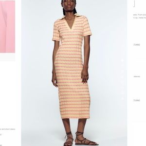 ZARA Striped Polo Dress